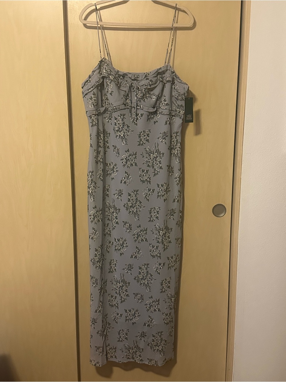 Gray Floral Maxi Dress NWT